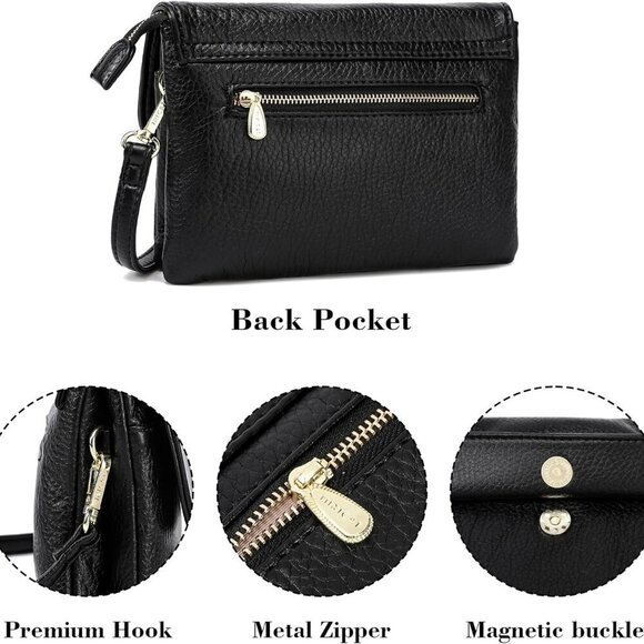 RFID Crossbody Bags for Women, Anti-Theft Sling Bag for  Small Leather Crossbody Bag RFID Blocking Travel Purse for Women